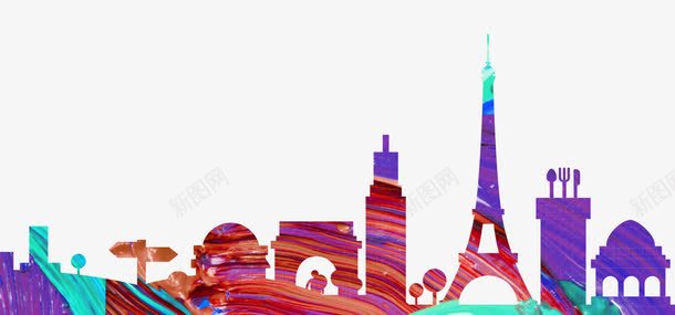 彩色旅游胜地png免抠素材_新图网 https://ixintu.com 彩色旅游胜地 彩色素材 旅游素材