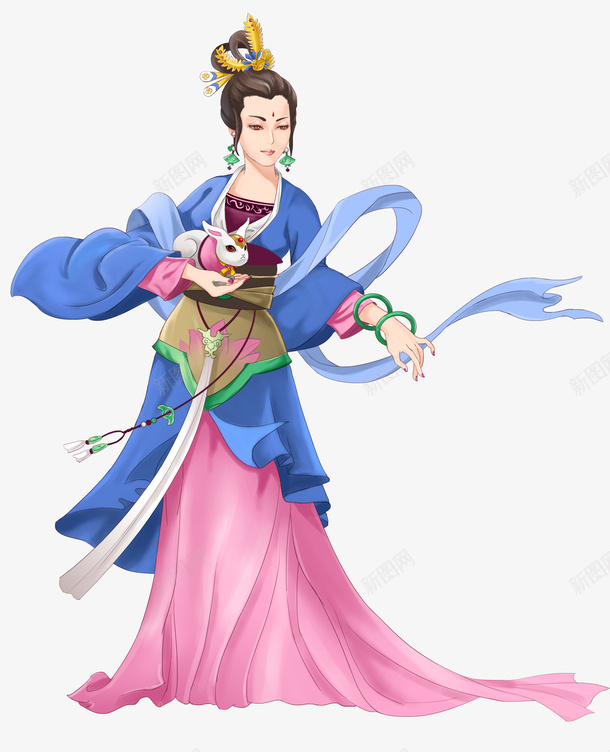 广寒宫嫦娥仙子png免抠素材_新图网 https://ixintu.com 中秋节 仙子 八月十五 后羿 嫦娥 广寒宫 月亮 月宫 玉兔
