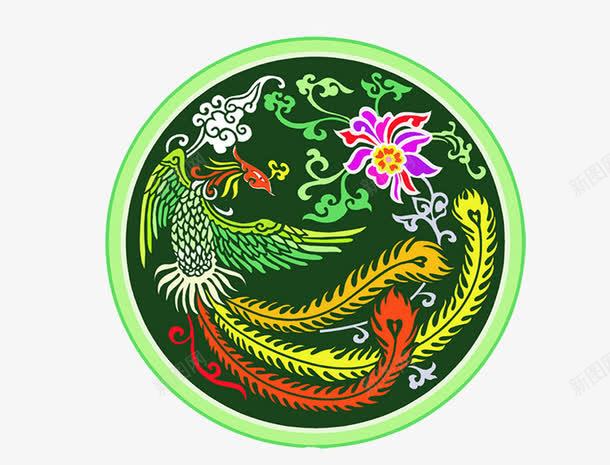 凤凰刺绣片png免抠素材_新图网 https://ixintu.com 彩色的凤凰图片 漂亮的图案 花朵刺绣图片 装饰图片刺绣图案