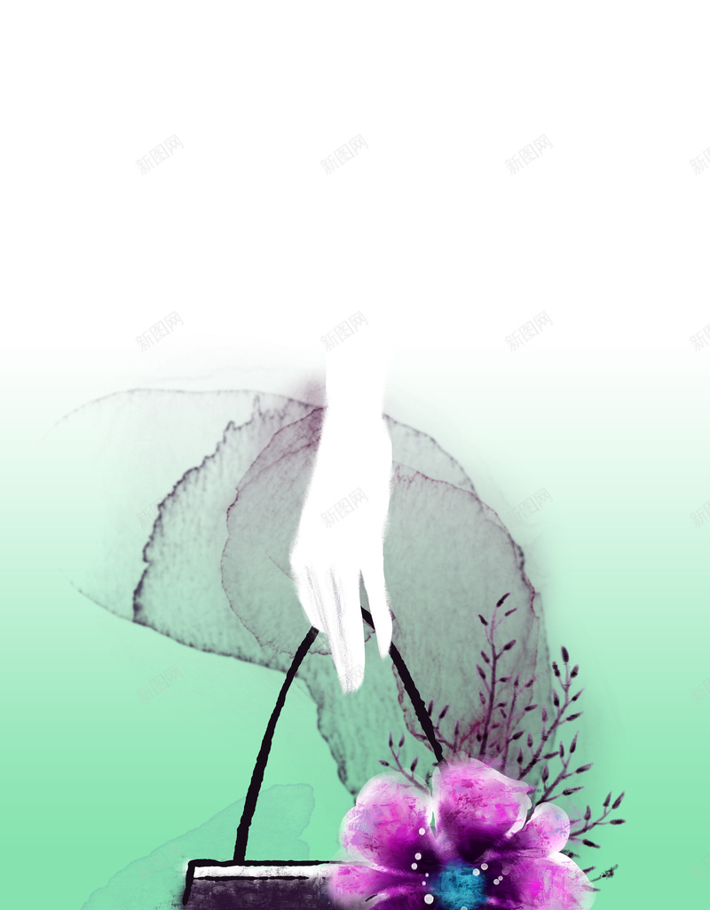 手绘女士包包促销背景psd设计背景_新图网 https://ixintu.com 促销 包包 包包背景 女士 女士包包 手绘 手绘背景 背景素材 花卉