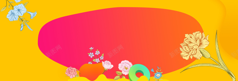 淘宝七一服装炫彩bannerpsd设计背景_新图网 https://ixintu.com 71 banner 几何 开心 扁平 橙色 科幻 美丽 艳丽 花卉