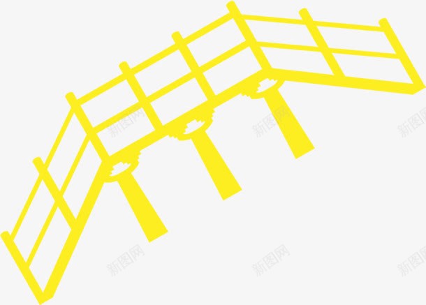 黄色卡通桥梁png免抠素材_新图网 https://ixintu.com 卡通 桥梁 黄色