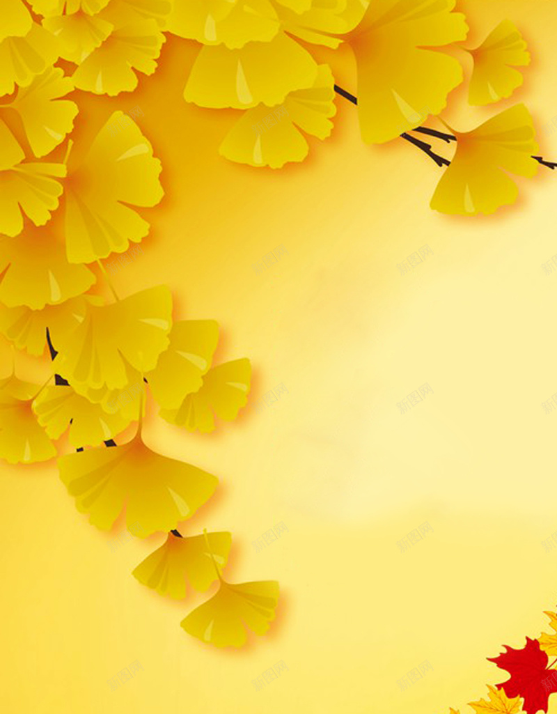 金色银杏树秋天海报背景psd设计背景_新图网 https://ixintu.com 开心 时节 海报 秋天 素材 背景 节气 质感 金色 银杏树