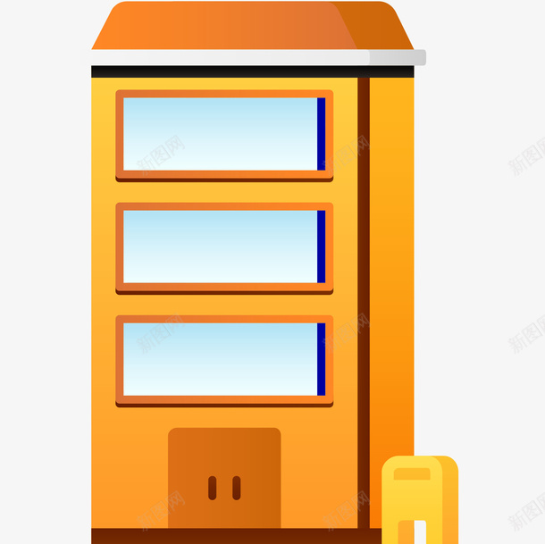 卡通黄色平面楼房png免抠素材_新图网 https://ixintu.com 卡通平面楼房 卡通楼房 卡通黄色楼房 黄色楼房