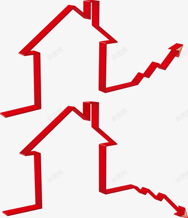 红色房子图标png_新图网 https://ixintu.com 房子 简约 箭头 红色