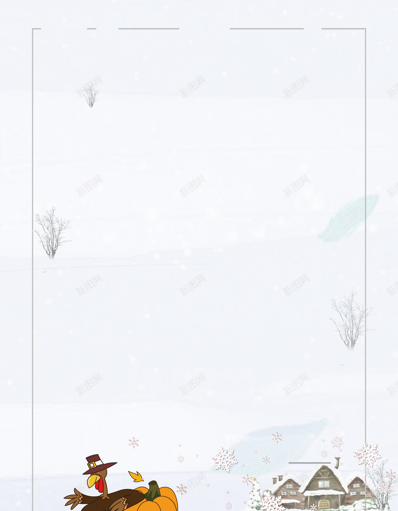 简约手绘感恩节海报psd设计背景_新图网 https://ixintu.com 南瓜 卡通 感恩节 感恩节海报 手绘感恩节 火鸡海报 简约