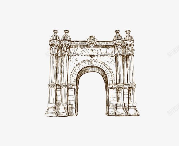 手绘欧式复古建筑矢量图ai免抠素材_新图网 https://ixintu.com 复古 建筑 手绘 欧式 矢量图