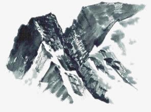 水墨山psd免抠素材_新图网 https://ixintu.com 山 水墨画 黑色