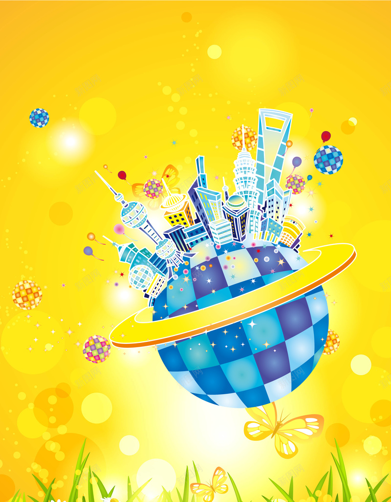 黄色星球背景psd设计背景_新图网 https://ixintu.com 免费背景素材 商务 星球 星球背景 海报 素材 背景 高清 黄色 黄色星球
