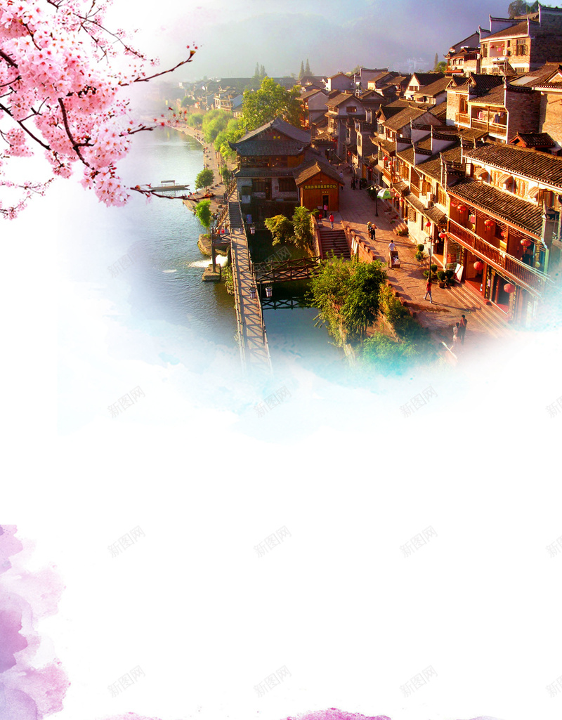 凤凰印象旅游宣传海报背景模板jpg设计背景_新图网 https://ixintu.com 旅游宣传 海报背景模板 水彩背景 凤凰古城 篝火晚会 凤凰印象 旅游攻略 游玩路线