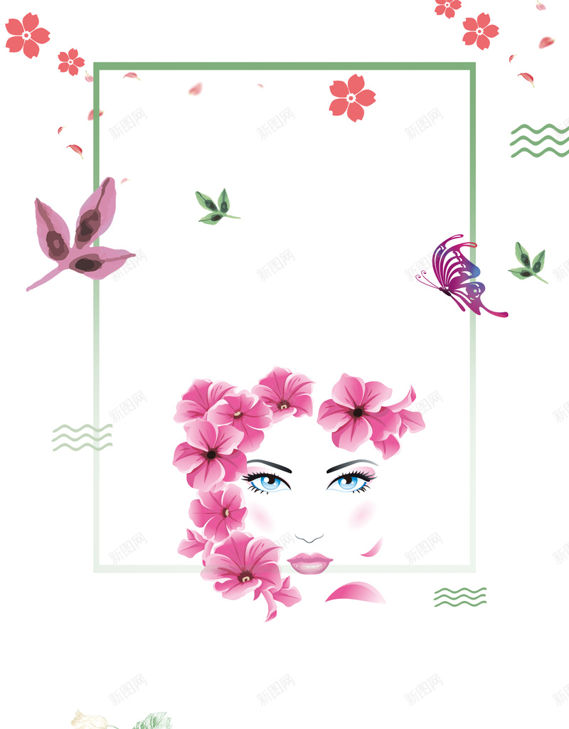 花卉植物三八妇女节海报psd设计背景_新图网 https://ixintu.com 春季新品上新 三八妇女节 植物 花卉 花边 清新 手绘 女神节 女生节