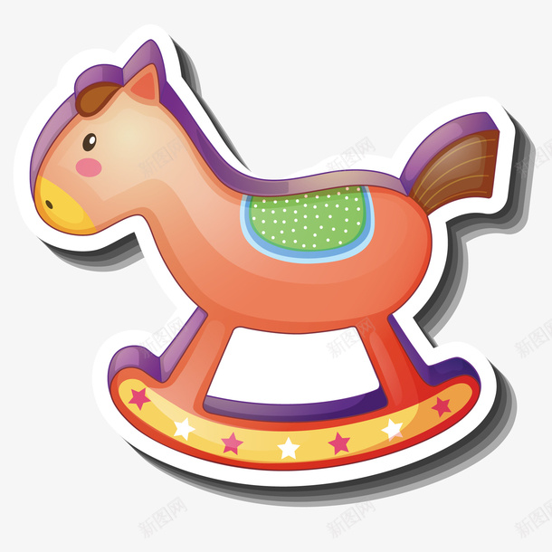 卡通木马矢量图ai免抠素材_新图网 https://ixintu.com 创意卡通 卡通 卡通插图 木马 玩具 矢量图