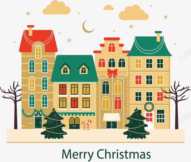 美丽的圣诞小镇矢量图ai免抠素材_新图网 https://ixintu.com merryChristmas 圣诞小镇 圣诞节 圣诞街景 矢量png 美丽小镇 矢量图