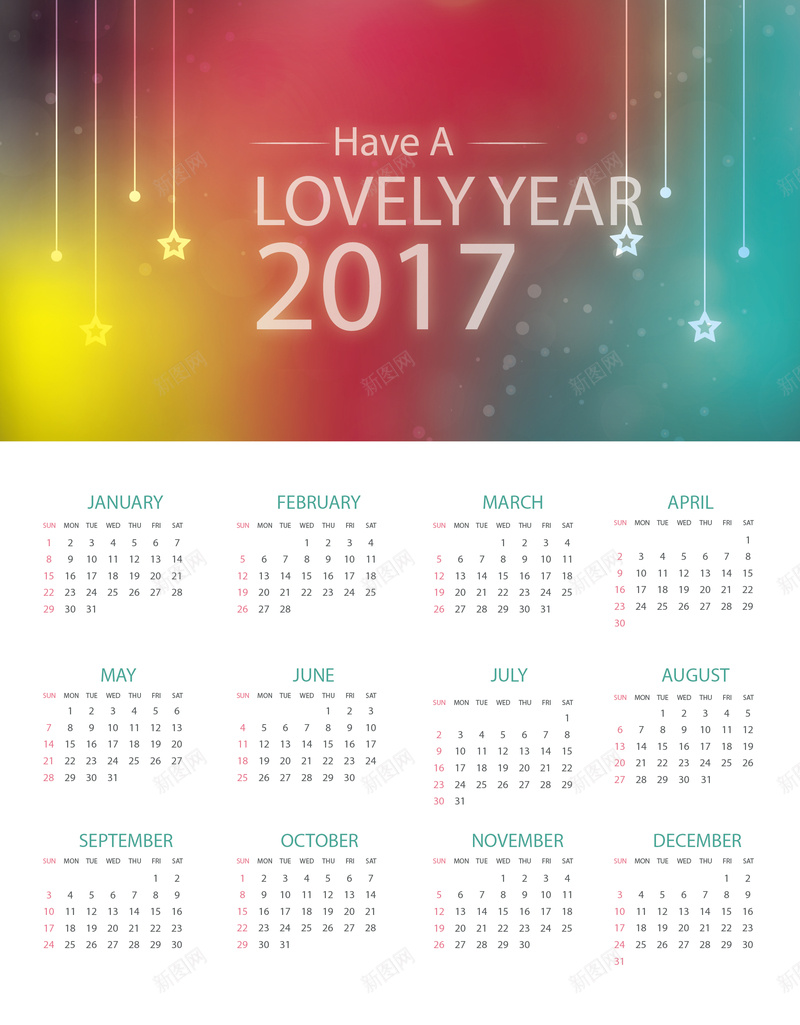 2017年矢量日历背景素材eps设计背景_新图网 https://ixintu.com 2017 矢量 日历 海报 背景 素材