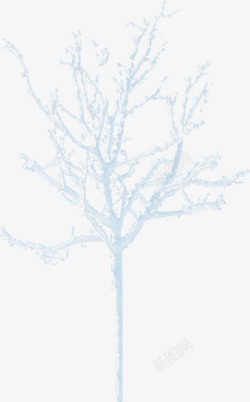 白色冬日树木装饰素材