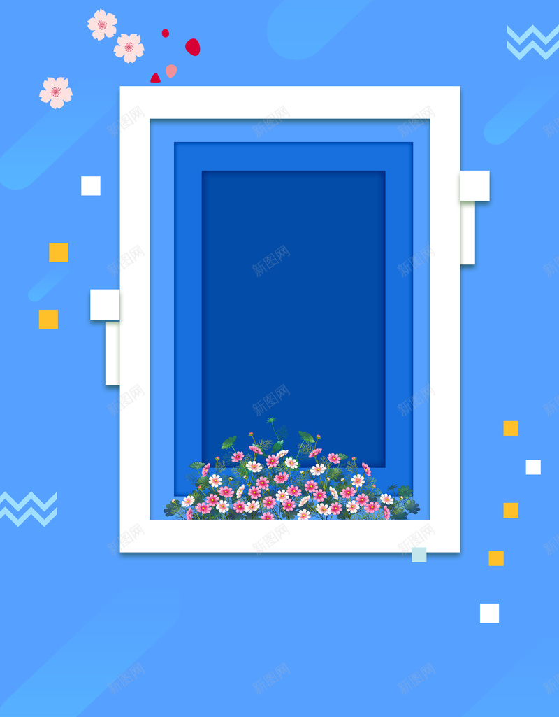 蓝色夏季新款之初夏风尚海报背景psd设计背景_新图网 https://ixintu.com 初夏 夏季 夏日 新款 海报 碎花 素材 背景 花朵 蓝色 边框 风尚