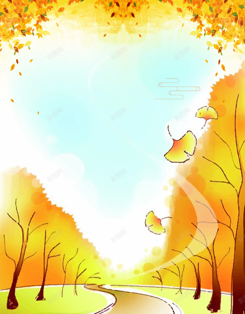 立秋黄树叶小清新手绘黄色背景psd设计背景_新图网 https://ixintu.com 24节气 24节气海报 农历立秋 农历节气 枫叶 树叶黄 植物 水彩 秋天 立秋 立秋节气 银杏叶 黄树叶