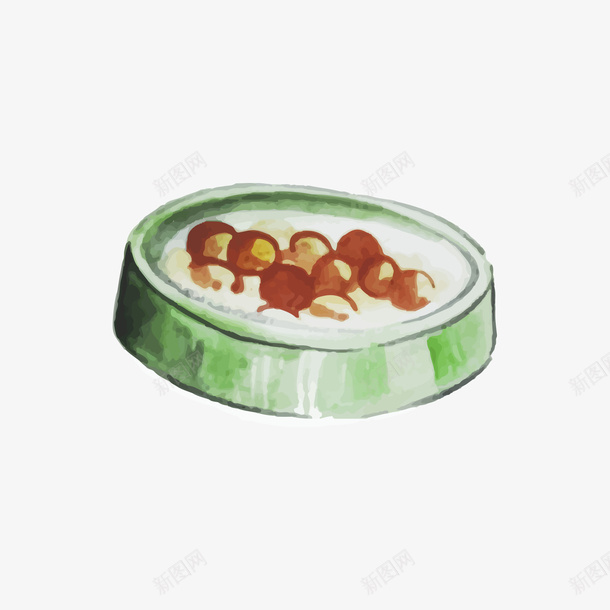 绿色狗碗矢量图ai免抠素材_新图网 https://ixintu.com 手绘 狗碗 绿色 矢量图