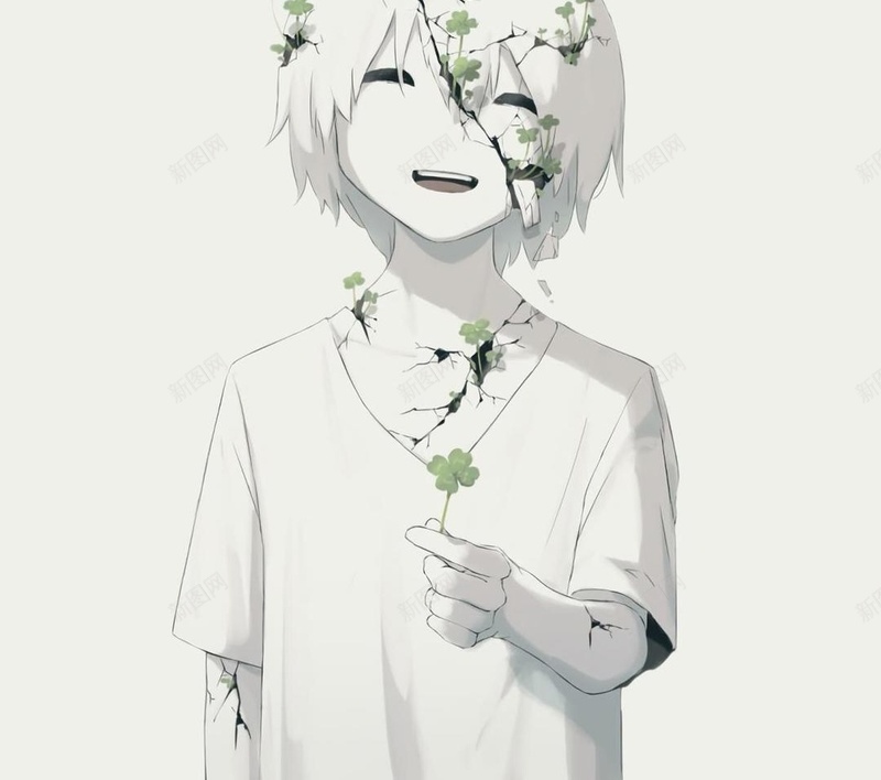卡通画人物jpg设计背景_新图网 https://ixintu.com 人物 卡通 四叶草 画