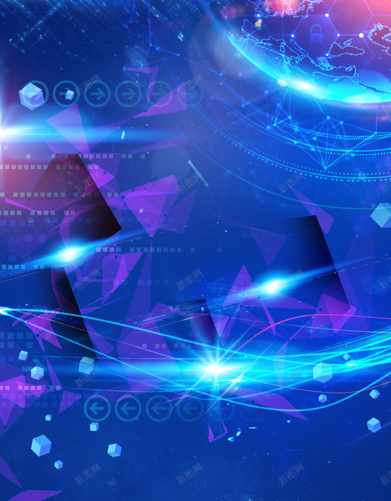 蓝色科技5G时代海报psd设计背景_新图网 https://ixintu.com 5G新时代 5G时代 5G网络 人工智能 引领未来 智能时代 科技 蓝色