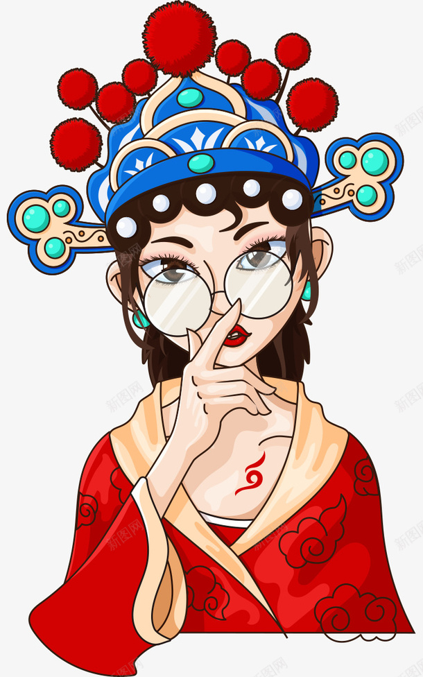国潮手绘人物美女png免抠素材_新图网 https://ixintu.com 古风 国潮 手绘 文艺来袭