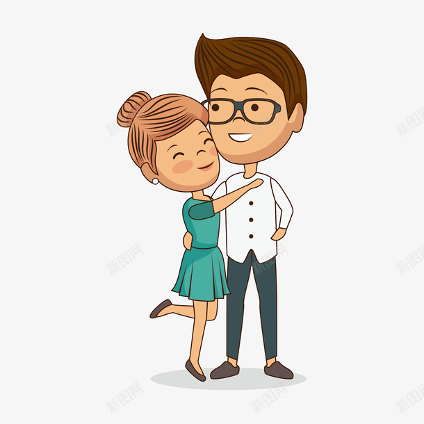卡通情侣人物png免抠素材_新图网 https://ixintu.com 卡通 周一情侣 情侣 扁平人物 矢量卡通情侣人物免费下载
