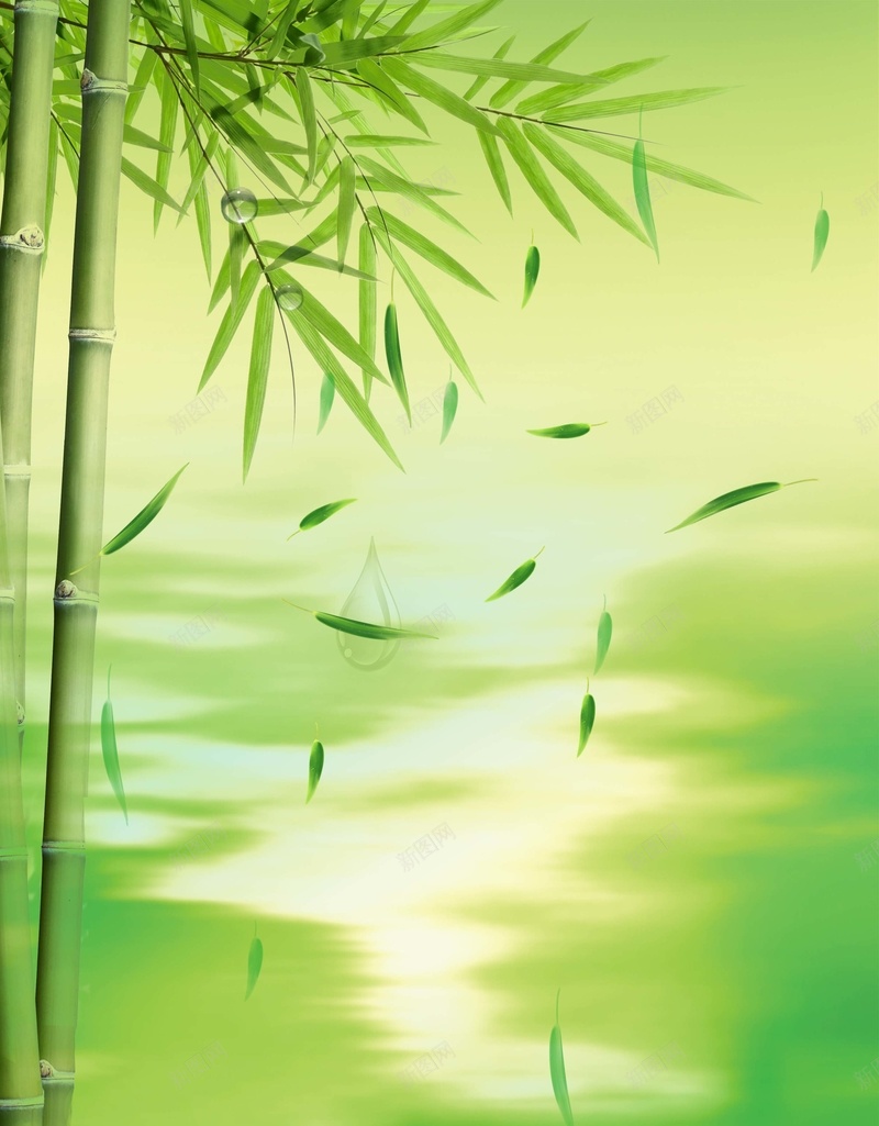 竹子绿色海报背景psd设计背景_新图网 https://ixintu.com 广告海报 海报 清新 竹叶 竹子 绿色 绿色背景 背景