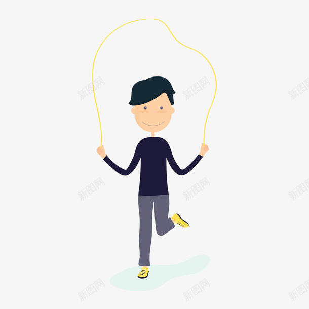 蓝色跳绳男子矢量图ai免抠素材_新图网 https://ixintu.com 男子 蓝色 跳绳 跳绳男子 运动 运动男子 黄色 矢量图