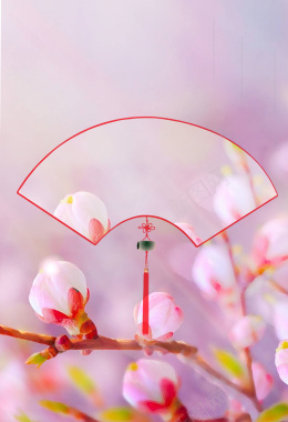 春天踏青桃花节旅游海报背景模板背景