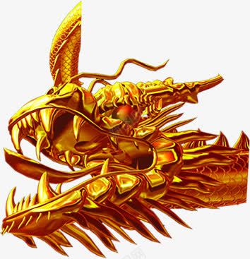 金色金属镀金龙头png免抠素材_新图网 https://ixintu.com 金属 金色 镀金 龙头