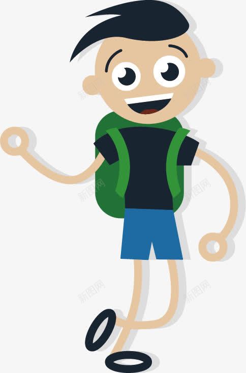 卡通背书包的小男孩png免抠素材_新图网 https://ixintu.com 卡通 小学生 扁平