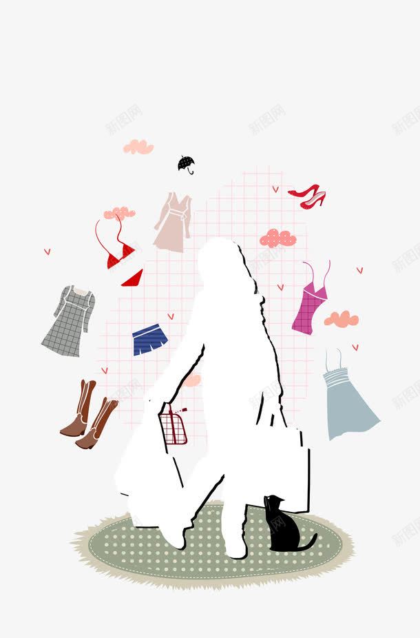 手绘服装海报背景png免抠素材_新图网 https://ixintu.com 手绘 服装海报 背景 背景服装