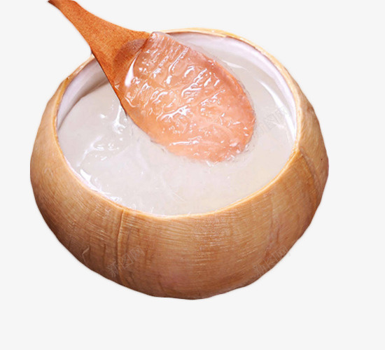 勺子舀起椰子壳里的椰子冻png免抠素材_新图网 https://ixintu.com 创意食品 勺子舀起 椰子冻 椰子壳 美味 美食