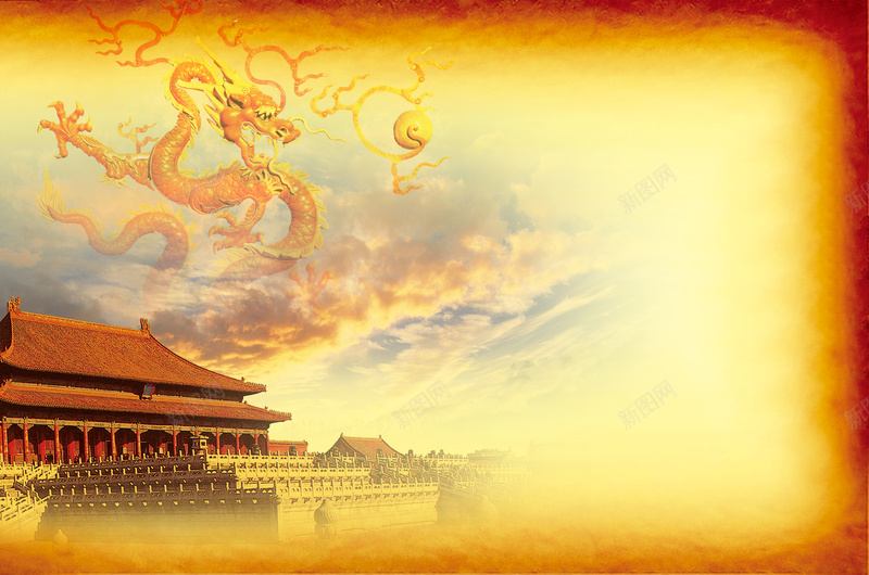 中国风背景素材jpg设计背景_新图网 https://ixintu.com 龙 历史 奇幻 背景海报 中国风