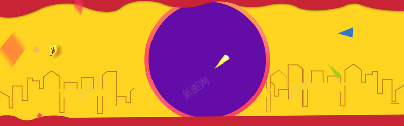 扁平几何banner海报展板psd设计背景_新图网 https://ixintu.com ba 产品 几何 圆环 圈 彩带 扁平 折线 数码 曲线 模糊 渐变 碎点 线条 背景 金币 黄色