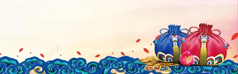 节日福袋背景jpg设计背景_新图网 https://ixintu.com 横幅背景 节日 彩色 中国风 白色 全屏banner背景 福袋 海报banner