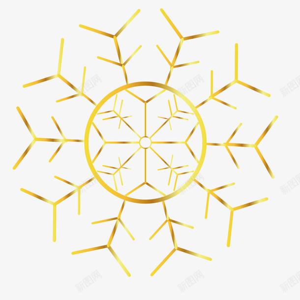 雪花金底png免抠素材_新图网 https://ixintu.com 图案 金色 雪花