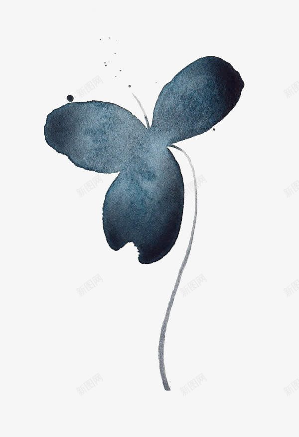 一朵手绘墨色花png免抠素材_新图网 https://ixintu.com 一朵 墨色花 手绘