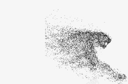 科技粒子豹子奔跑矢量图素材