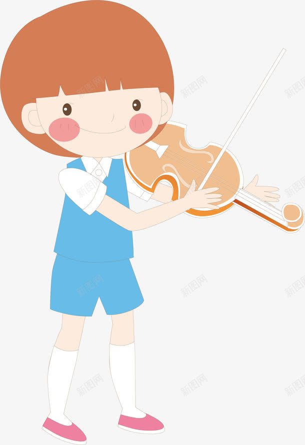 拉提琴的小女孩png免抠素材_新图网 https://ixintu.com 女孩 小提琴 音乐