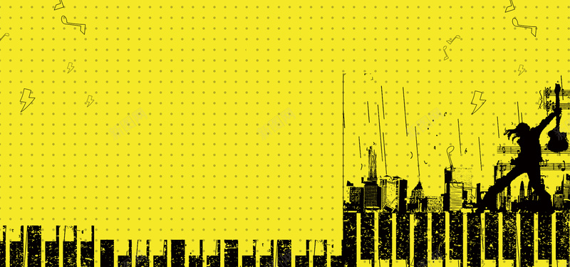 国际音乐日黑色涂鸦风炫酷bannerpsd设计背景_新图网 https://ixintu.com 剪影 国际音乐日 涂鸦风 炫酷 简约 键盘 音符 黑色