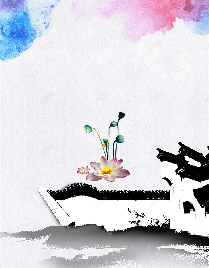 中国风水墨江南水乡旅游海报背景素材jpg设计背景_新图网 https://ixintu.com 江南印象 中国风水墨 江南风光 西塘 旅游建筑 江南特色 周庄 宏村 铜陵 镇江 旅游广告 海报背景 快乐