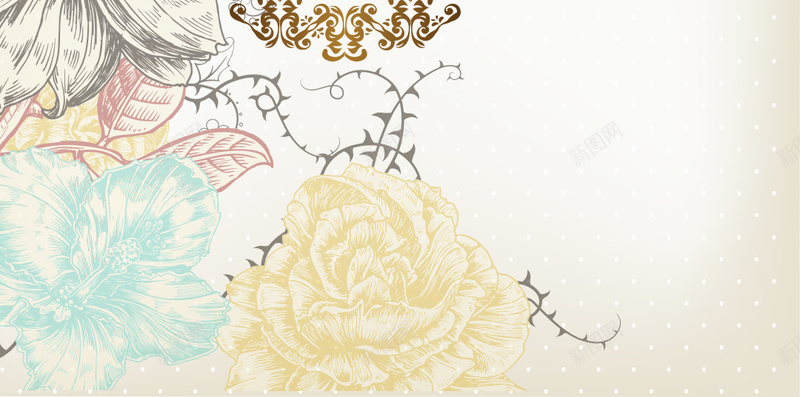 欧式花纹H5背景psd设计背景_新图网 https://ixintu.com H5背景 h5 唯美 梦幻 欧式 浪漫 花卉