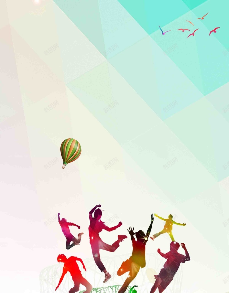创意五四青年节海报psd设计背景_新图网 https://ixintu.com 五彩 彩色 青春 五四 青年节 我们一起走过的青春 青年节海报 剪影