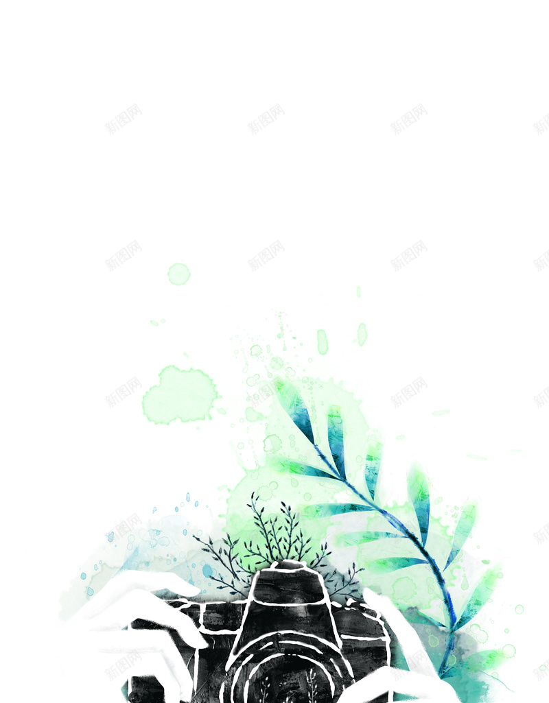 时尚花纹与照相机背景模板jpg设计背景_新图网 https://ixintu.com 照相机 时尚 海报 花纹
