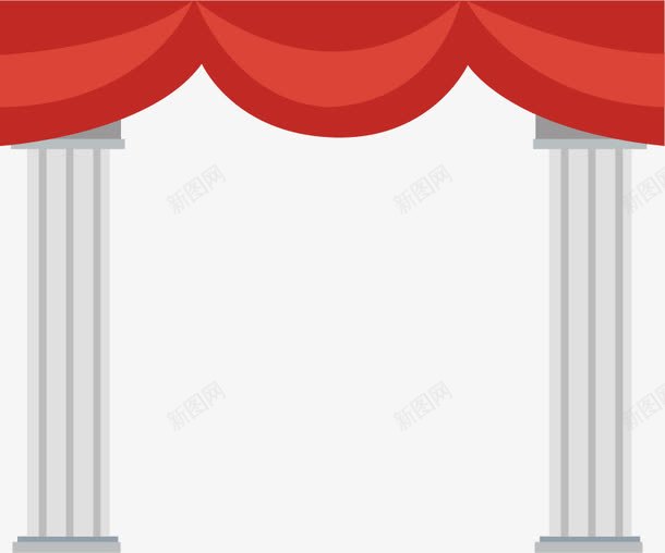手绘窗帘png免抠素材_新图网 https://ixintu.com 手绘 窗帘 罗马柱