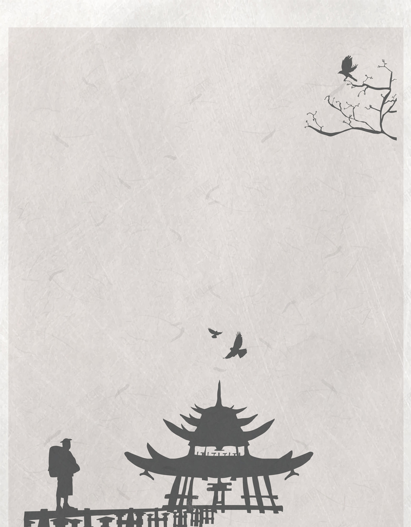 中国风古韵水墨画平面广告jpg设计背景_新图网 https://ixintu.com 中国风背景 古韵 水墨画 平面广告 书法 古风 人物剪影 大雁 人生标语