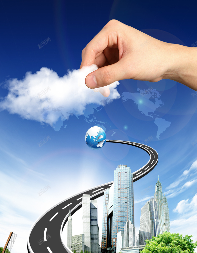 蓝色高速公路H5背景psd设计背景_新图网 https://ixintu.com H5背景 创意 城市 小清新 手 文艺 简约 绿色 蓝色 高速公路