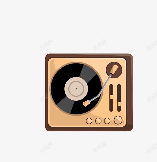 黄色复古点唱机留声机png免抠素材_新图网 https://ixintu.com 复古点唱机 留声机 矢量点唱机 黄色点唱机