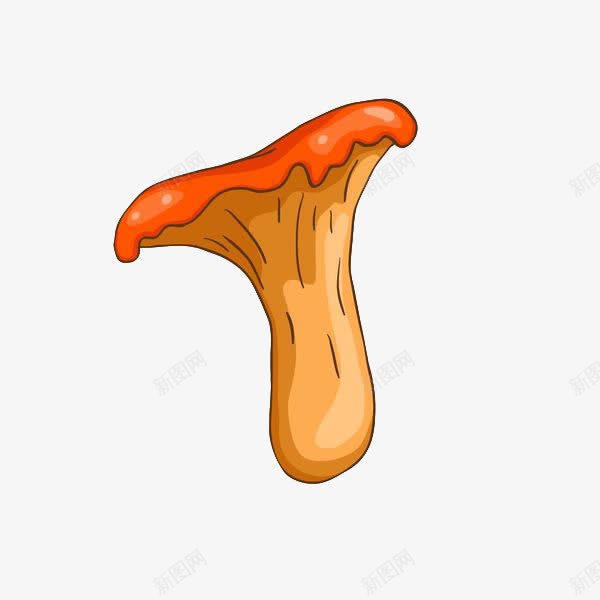 桔色手绘蘑菇png免抠素材_新图网 https://ixintu.com 手绘 桔色 素食食材 菌类 菌菇手绘 蘑菇 食材 食物